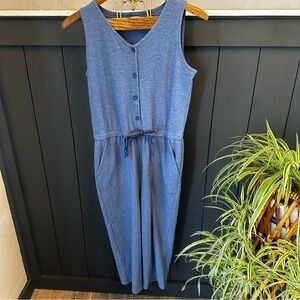 T by Talbots‎ Jumpsuit Heathered Blue Women's Size Sp Casual Lounge Cozy Comfort